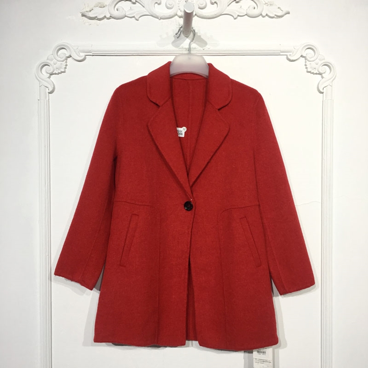 容系列 8151S056 时尚双面呢毛呢外套品牌女装折扣颦薪