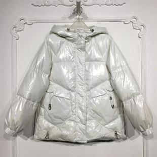 羽绒服品牌女装 潮系列 短款 时尚 折扣颦薪 D94722