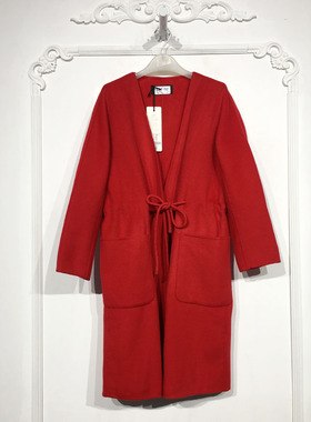 衣系列 D87937 时尚长款双面呢毛呢外套品牌女装折扣颦薪