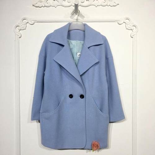 乔系列 8151S158 时尚毛呢外套品牌女装折扣颦薪