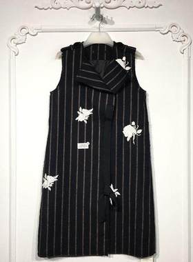 容系列 8267S278 时尚毛呢马夹品牌女装折扣颦薪