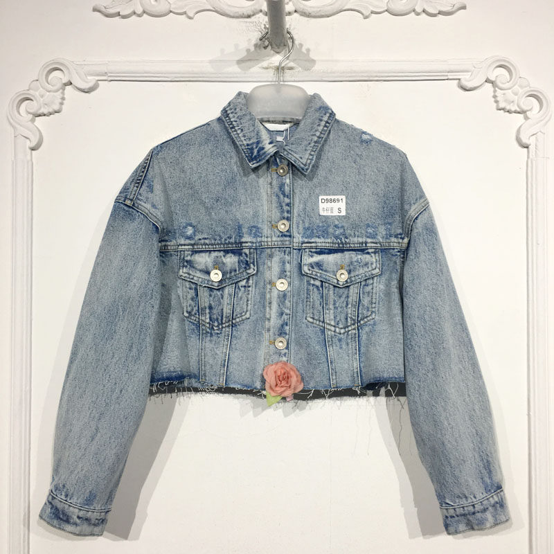 容悦 D98691 时尚牛仔短款外套品牌女装折扣靓呦