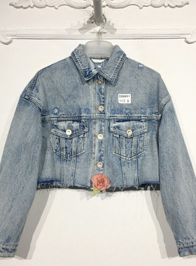 容系列 D98691 时尚牛仔短款外套品牌女装折扣靓