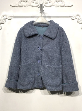 乔系列 D85296 时尚短款颗粒绒毛呢外套品牌女装折扣颦薪