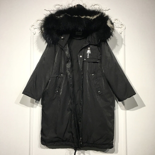 真毛领羽绒服品牌女装 时尚 折扣颦薪 8285S278 潮系列