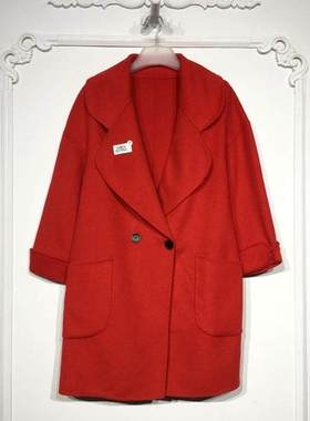 潮系列 8278S208 时尚羊毛双面呢毛呢外套品牌女装折扣颦薪