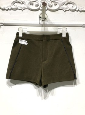欧系列 D82712 时尚毛呢短裤品牌女装折扣颦薪