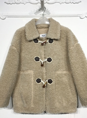 潮系列 8147S092 时尚颗粒绒毛呢外套品牌女装折扣颦薪