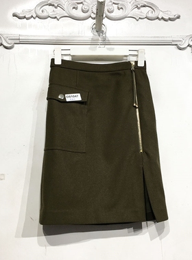 欧系列 D81047 时尚毛呢短裙品牌女装折扣颦薪