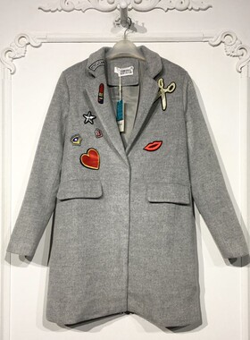 潮系列 8281S138 时尚毛呢外套品牌女装折扣颦薪