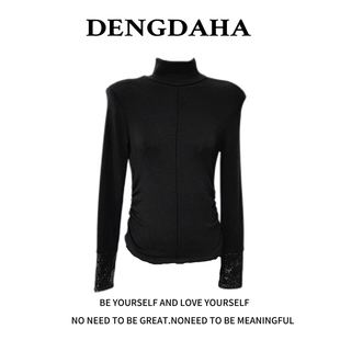 韩版 DENGDAHA{许你耀眼} 显瘦百搭毛针织衫 长袖 质感高领X6172 时尚