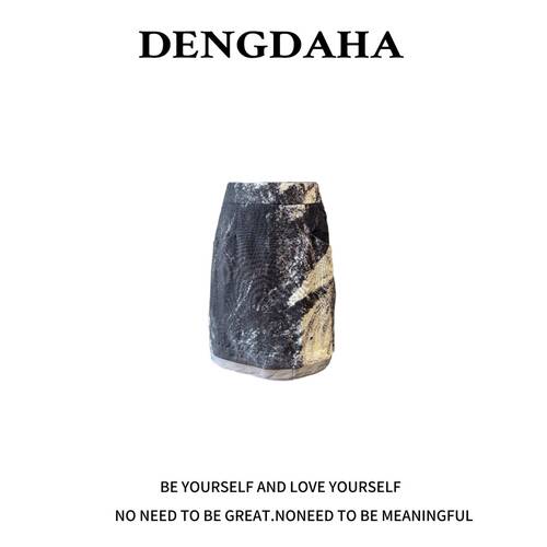 DENGDAHA高腰时尚百搭包臀半身裙短裙显瘦女装A字裙U969
