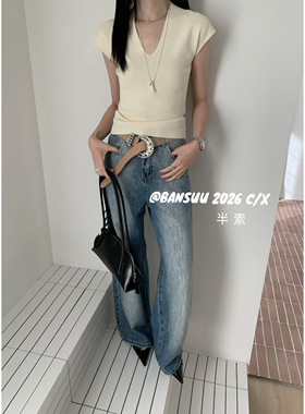 DENGDAHA袖休闲针织短袖上衣女装POLO针织衫L301