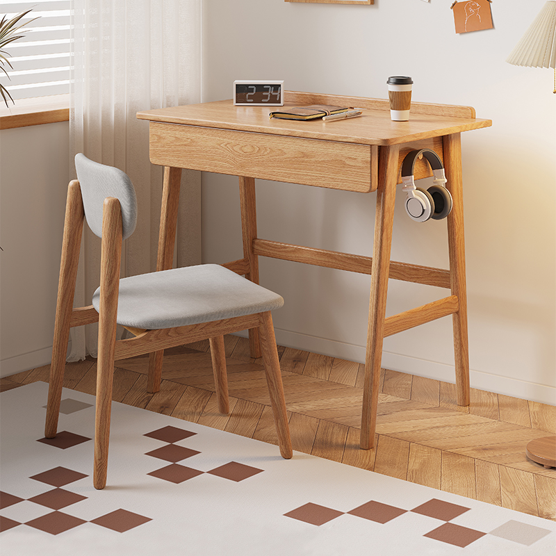 SC007单抽书桌北欧全实木现代简约办公桌电脑桌小户型家用学习桌