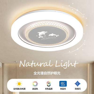 圆形主卧室吸顶灯全光谱护眼客厅吊灯具创意现代简约大气2025新款