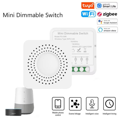 智能WIFI调光暗盒通断器开关语音定时控制可硅控调色