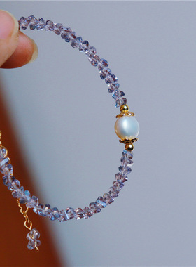 吉普赛神秘紫水晶手链天然珍珠