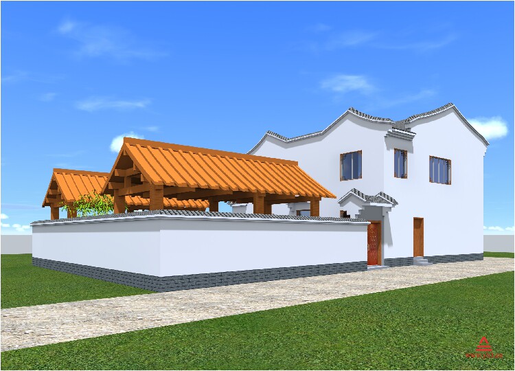 3x10.8 两层徽派建筑马头墙中式别墅江南民居别墅建筑施工图纸