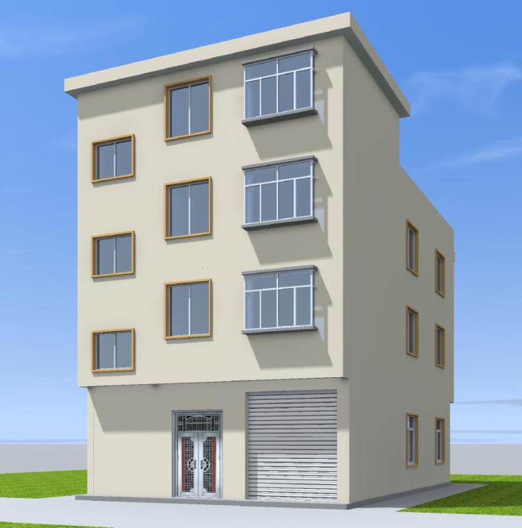 7三层半临街门面房自住出租房设计图建筑结构全套图纸效果图