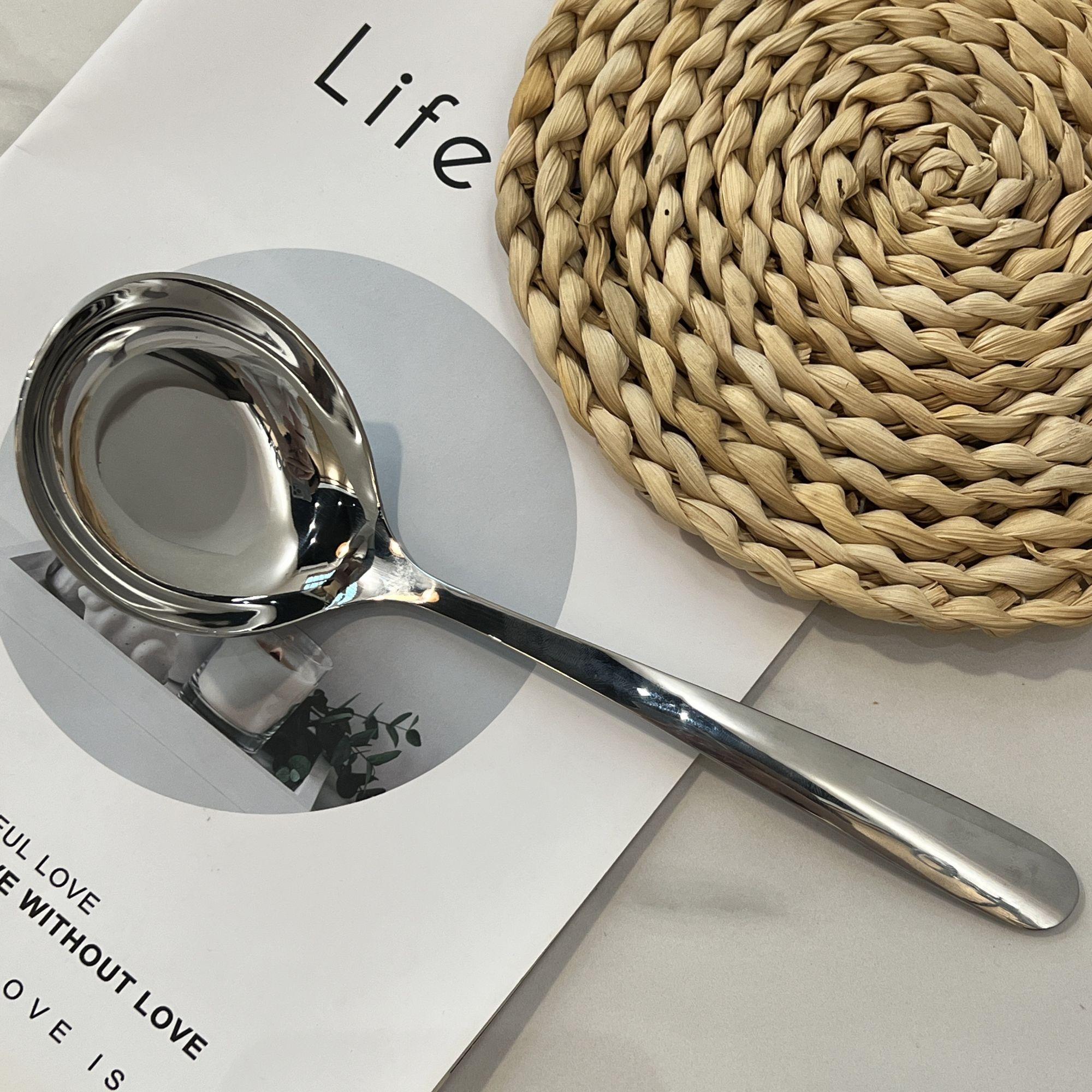 18/10不锈钢大圆头勺加厚深汤勺