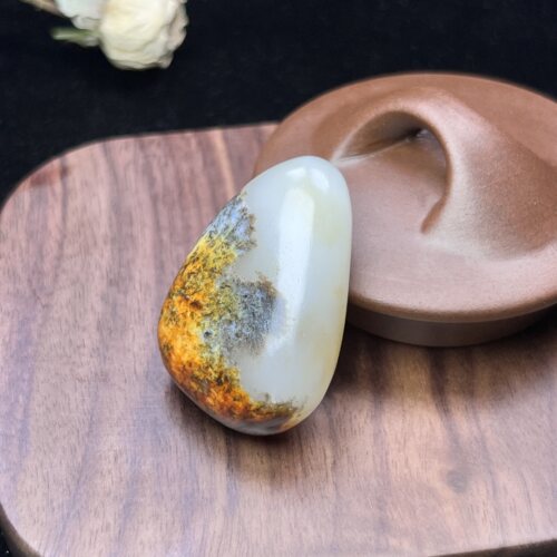 孤品【和田玉·原石】正宗独籽三色原石 聚皮无修精品大开门挂件