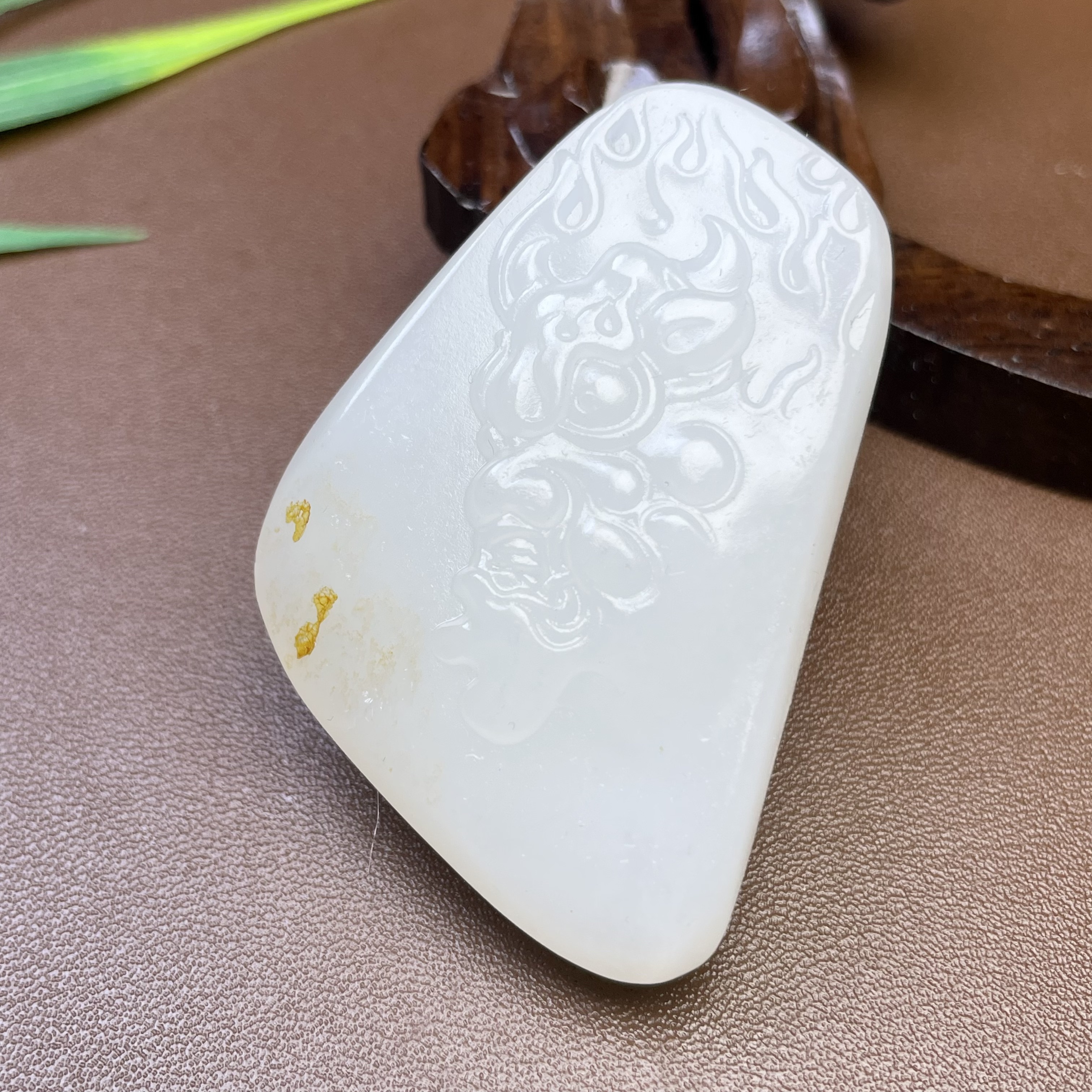 新疆和田玉挂件吊坠 羊脂白玉籽料独籽 干净细腻无结构真籽守护神