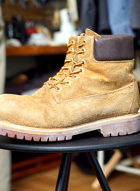 翻毛皮限定落日黄10061大黄靴男工装靴子固特异进口头层牛皮机车