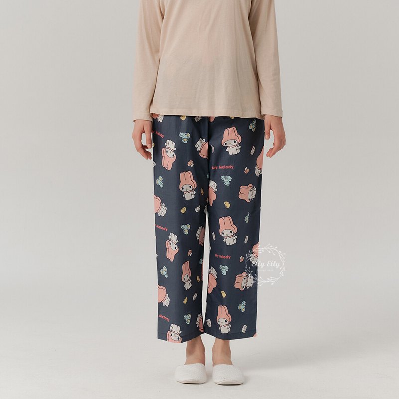 可爱美乐蒂九分睡裤家居裤纯棉女