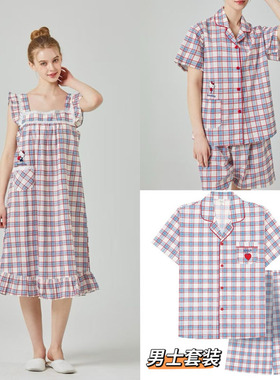 韩国Hello Kitty东大门夏季睡衣男女棉短袖裤家居服套装无袖睡裙