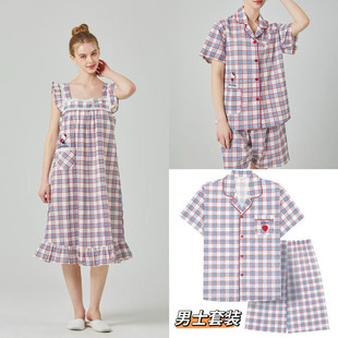 韩国Hello Kitty东大门夏季睡衣男女棉短袖裤家居服套装无袖睡裙