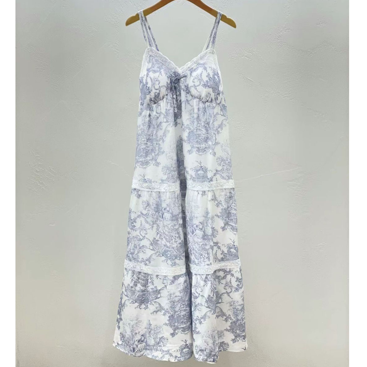 韩国东大门LUNALUZ代购睡衣女2025夏甜美性感吊带长家居连衣睡裙