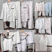 春夏季 碎花甜美丝柔长袖 裤 韩国东大门VICTORIA代购 睡衣家居套装 女