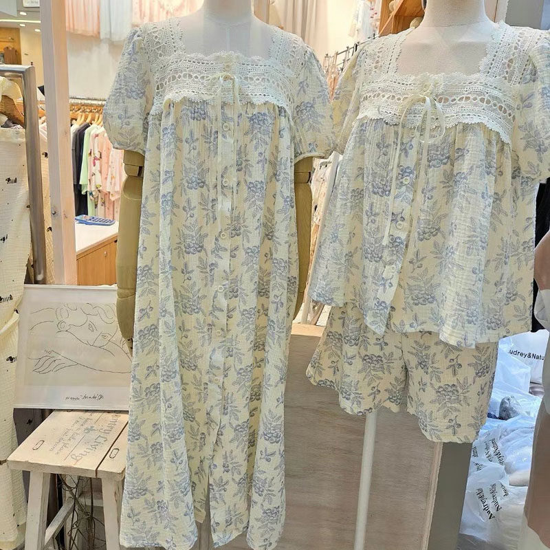 韩国Im bling代购睡衣女夏季短袖短裤甜美公主家居服套装睡裙吊带