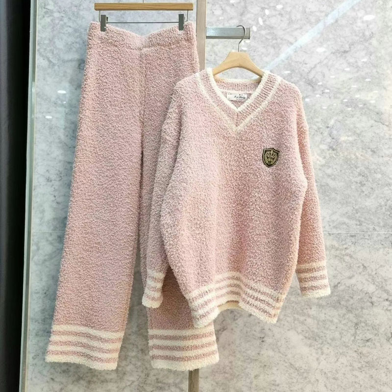 ImBling女厚绒保暖简约睡衣套装