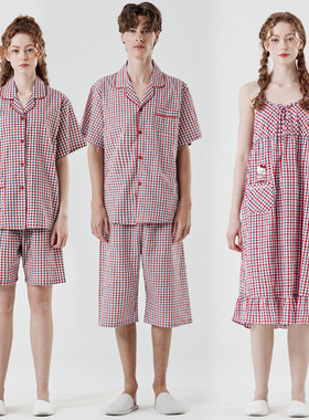 韩国HelloKitty东大门代购睡衣情侣男女夏纯棉短袖家居服套装睡裙