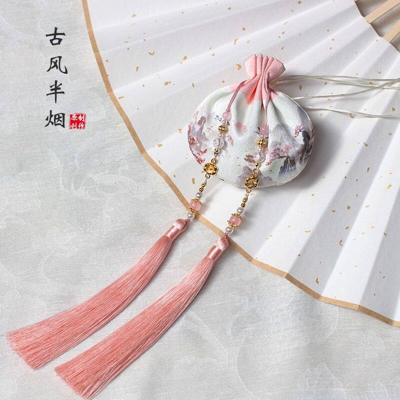 古风驱蚊香囊送女朋友礼物节庆香包空袋茉莉花汉服随身荷包中药包