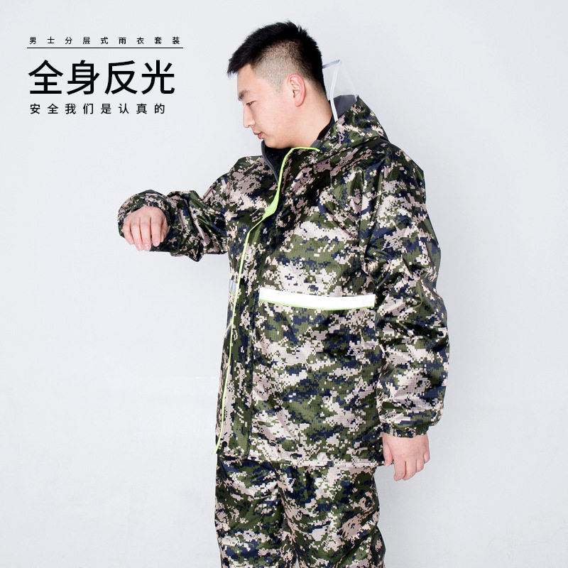 新款 电动车加厚大帽檐雨衣雨裤成人分体式套装劳保防护