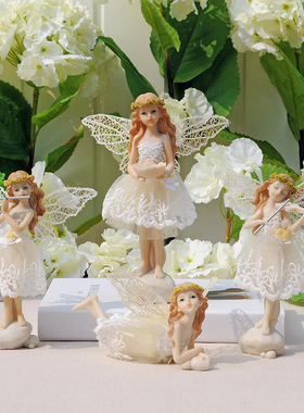 欧式热销田园风格树脂乐器天使美女娃娃工艺品家居摆件装饰品礼品