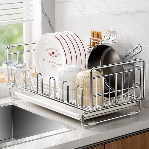 慕尼碗碟收纳层架碗架不锈钢厨房置物架沥水篮放碗筷碗盘沥水架加