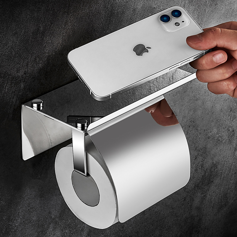 免打孔纸巾架卫生间304不锈钢