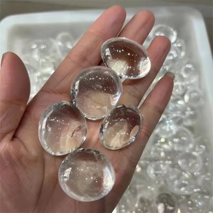 天然白水晶滚石摆件奇石观赏石净化水晶滚石装饰品消磁白水晶