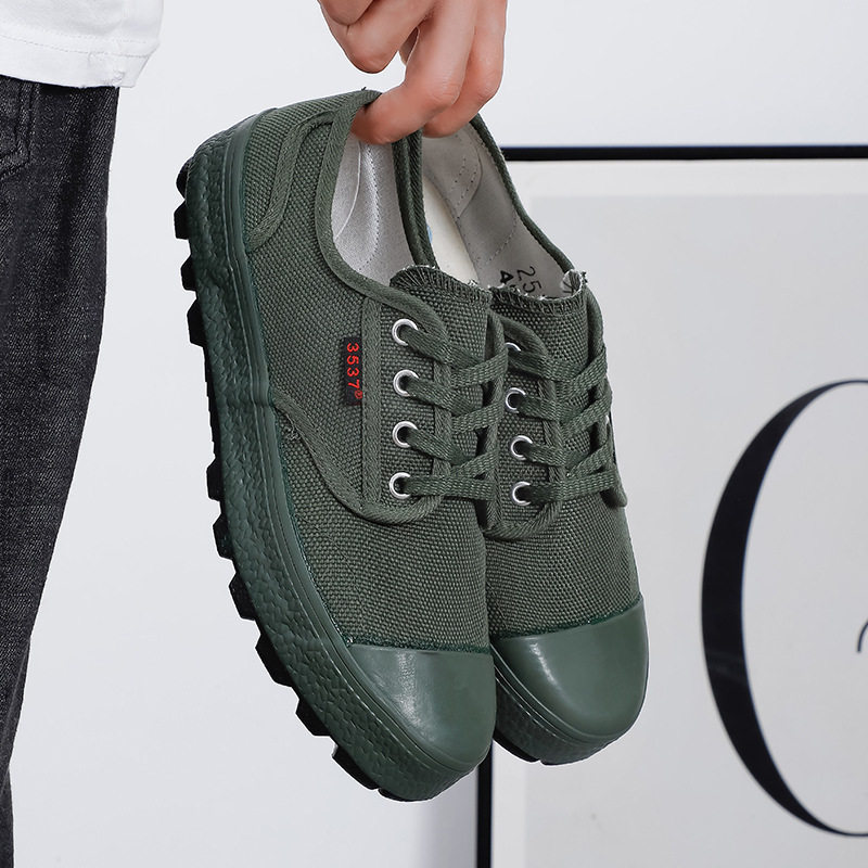 3537解放鞋男低帮劳保鞋迷彩高帮防滑户外工地耐穿耐磨透气训练鞋