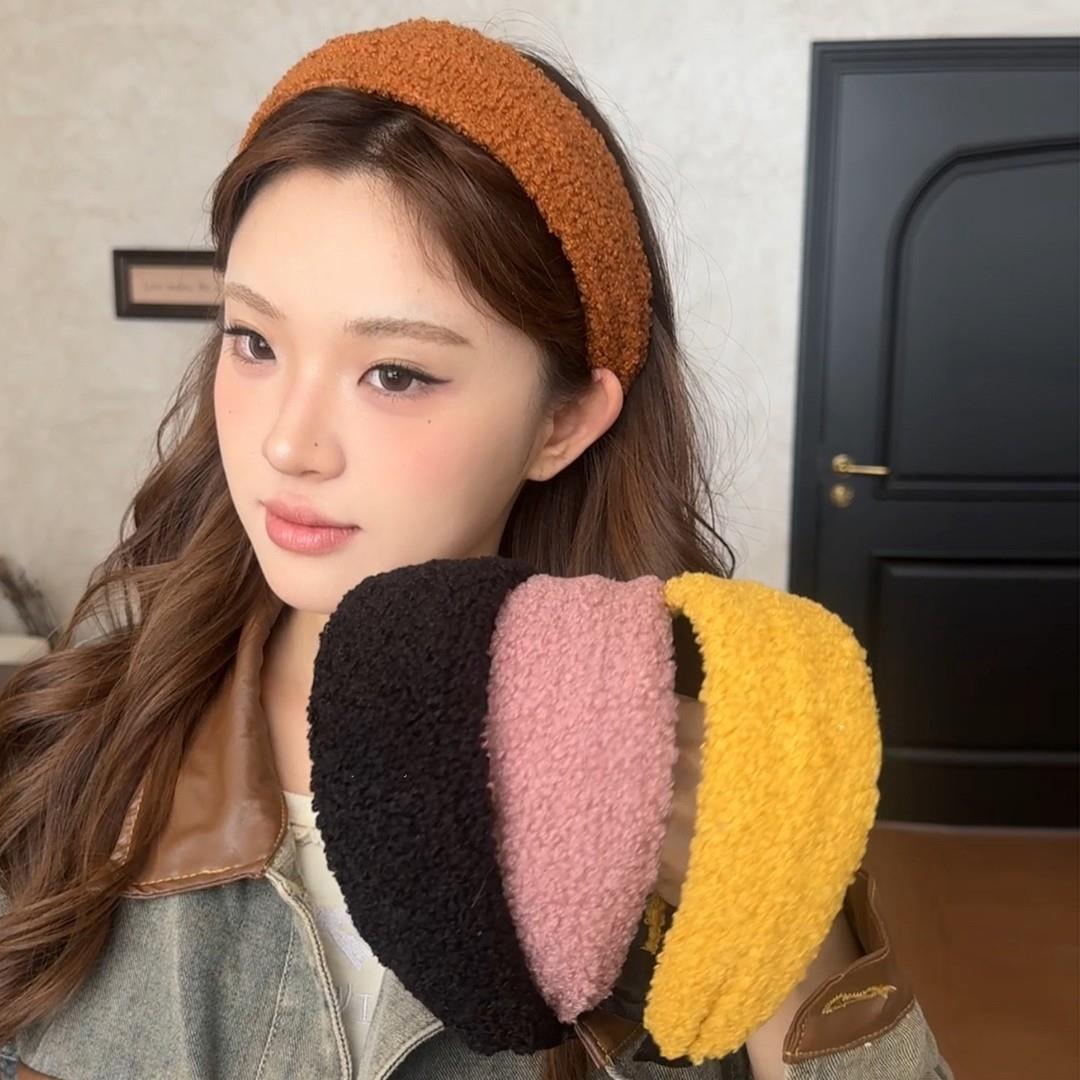 秋冬新款毛绒加厚发箍女宽边头箍洗脸压发卡遮发缝发带式发窟发饰