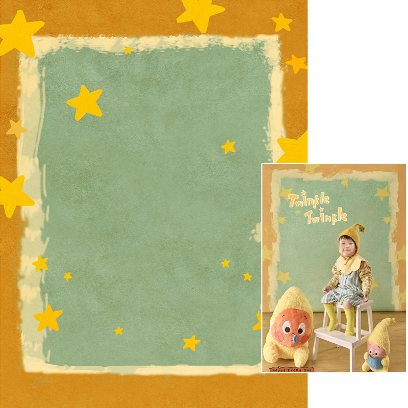 星星人主题儿童摄影工作室背景布摄影棚拍照背景布影楼拍摄背景布