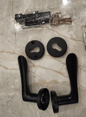 欧派黑色分体锁具，磁吸静音锁HAS-751