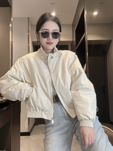 秋冬外套女薄棉衣休闲百搭立领包棉服短款高级感夹克棒球服女上衣