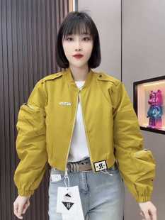 春季女士外套棒球服夹克上衣宽松长袖百搭休闲短款抽褶飞行服女潮