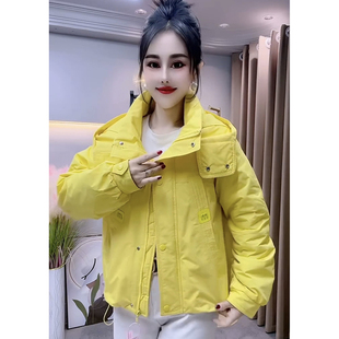2026早春夹棉薄风衣休闲连帽短外套女宽松拉链夹克减龄大兜上衣