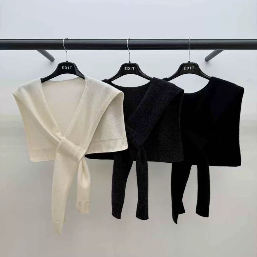 edit纯色软糯舒适针织围巾披肩