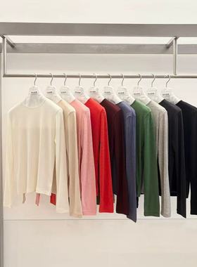 现~2025冬季新款女芯宝韩国代购hehr/automne多色显瘦打底长袖T恤